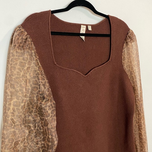 Anthro Dolan Sheer Puff Sleeve Sweater - Picture 6 of 11